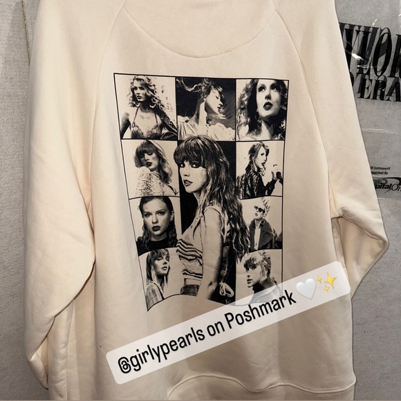 Taylor Swift Eras Tour Beige Hoodie Sweater NEW Official Merch - Picture 13 of 17